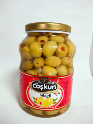 Domat Yeşil Zeytin Biberli 1.2 kg CAM 161-180 Biberli 3XL resmi